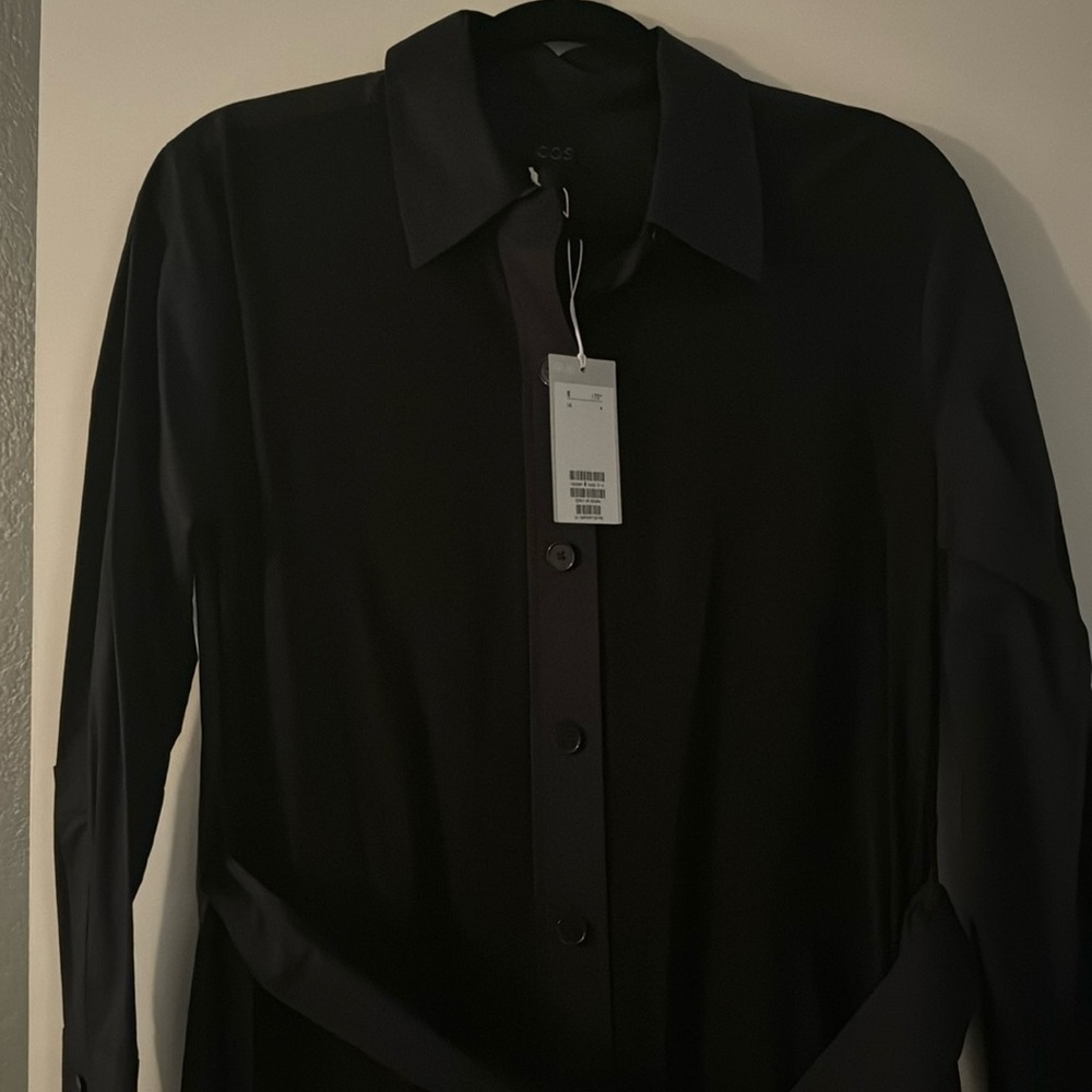 Long navy shirt dress from COS